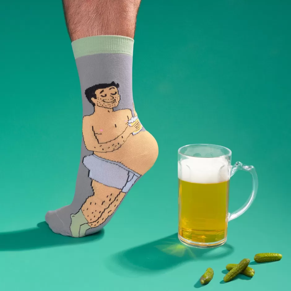 Coucou Suzette Chaussettes Bidon Bière - Blanc^ Chaussettes Coton