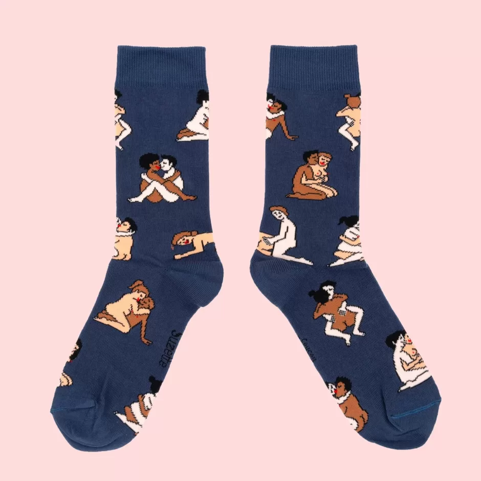 Coucou Suzette Chaussettes Kamasutra - Couples Heteros - Bleu^ Chaussettes Coton