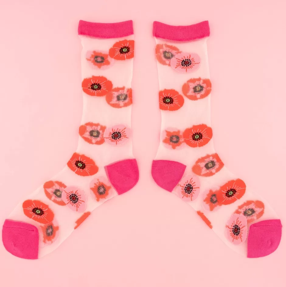 Coucou Suzette Chaussettes transparentes Coquelicot^ Chaussettes Transparentes