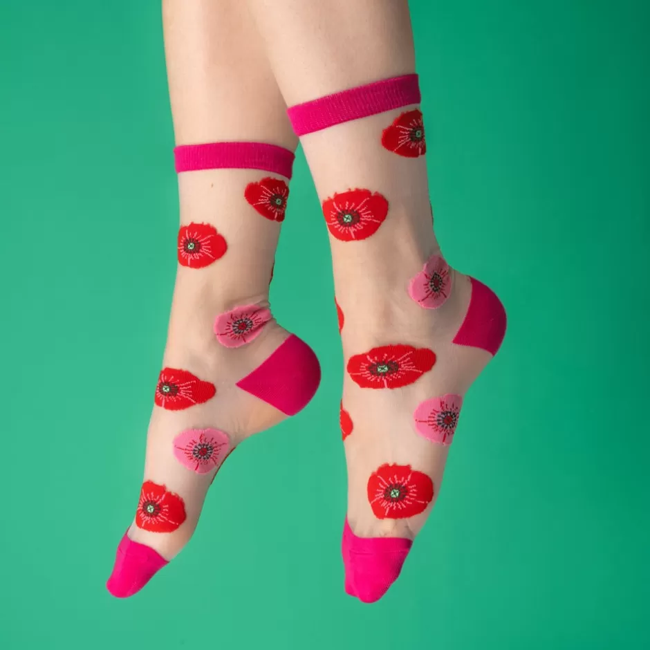 Coucou Suzette Chaussettes transparentes Coquelicot^ Chaussettes Transparentes