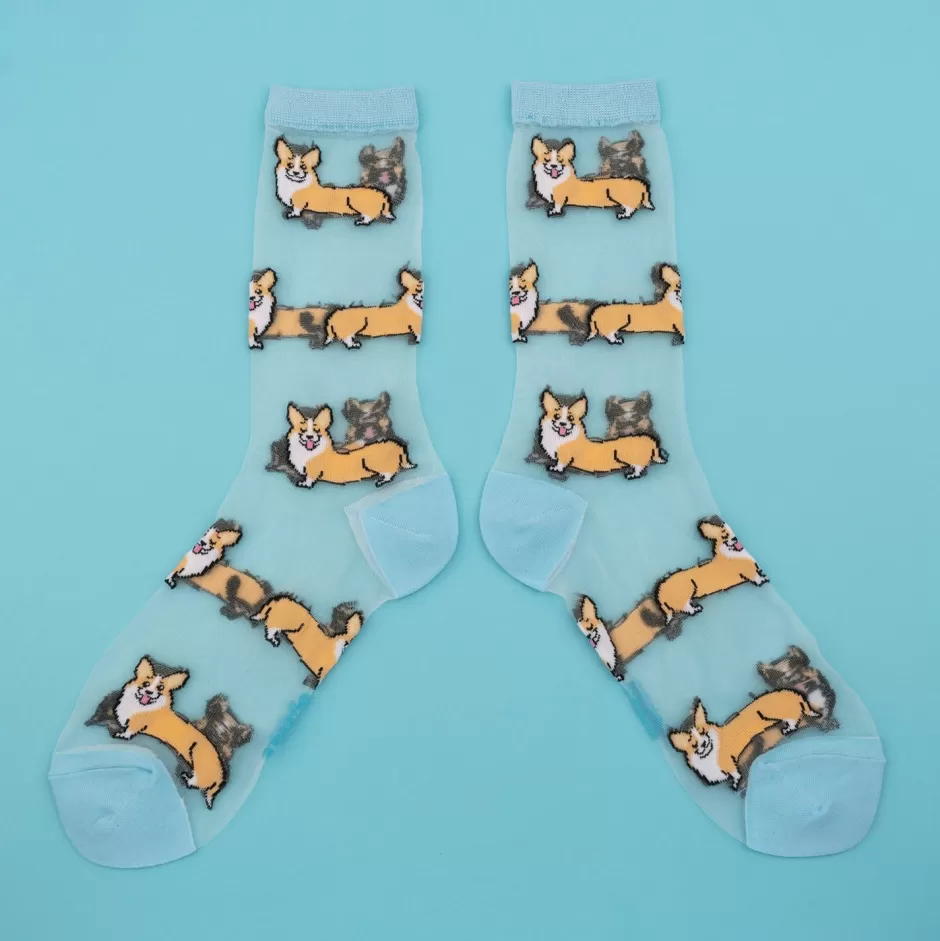 Coucou Suzette Chaussettes transparentes Corgi^ Chaussettes Transparentes