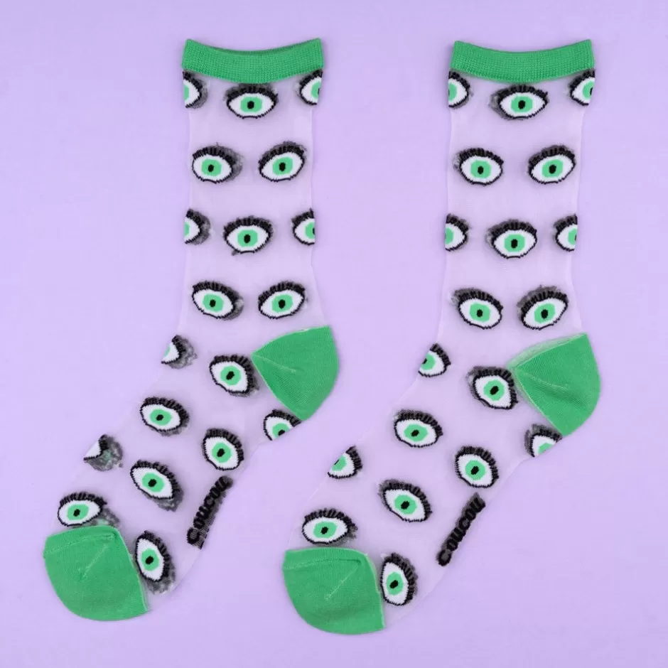 Coucou Suzette Chaussettes transparentes Oeil - Vert^ Chaussettes Transparentes