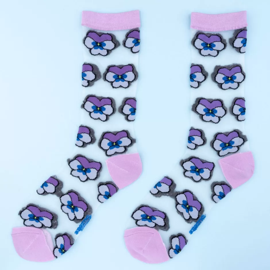 Coucou Suzette Chaussettes transparentes Pensée Mauve^ Chaussettes Transparentes