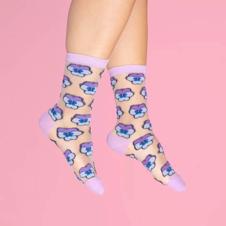 Coucou Suzette Chaussettes transparentes Pensée Mauve^ Chaussettes Transparentes